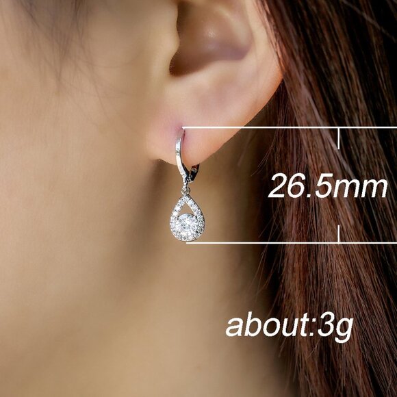 "925 Silver Plated Fashionable CZ Earrings For Women, FB16FA1148 - Picture 10 of 10